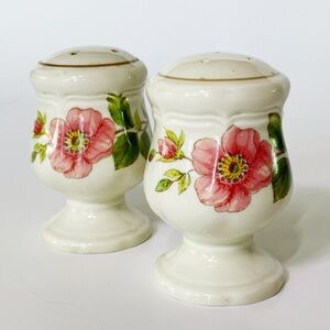 Vintage Floral Ceramic Salt and Pepper Shakers